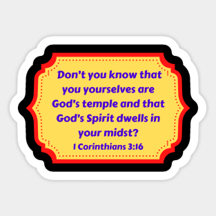 Bible Verse 1 Corinthians 3:16 Sticker